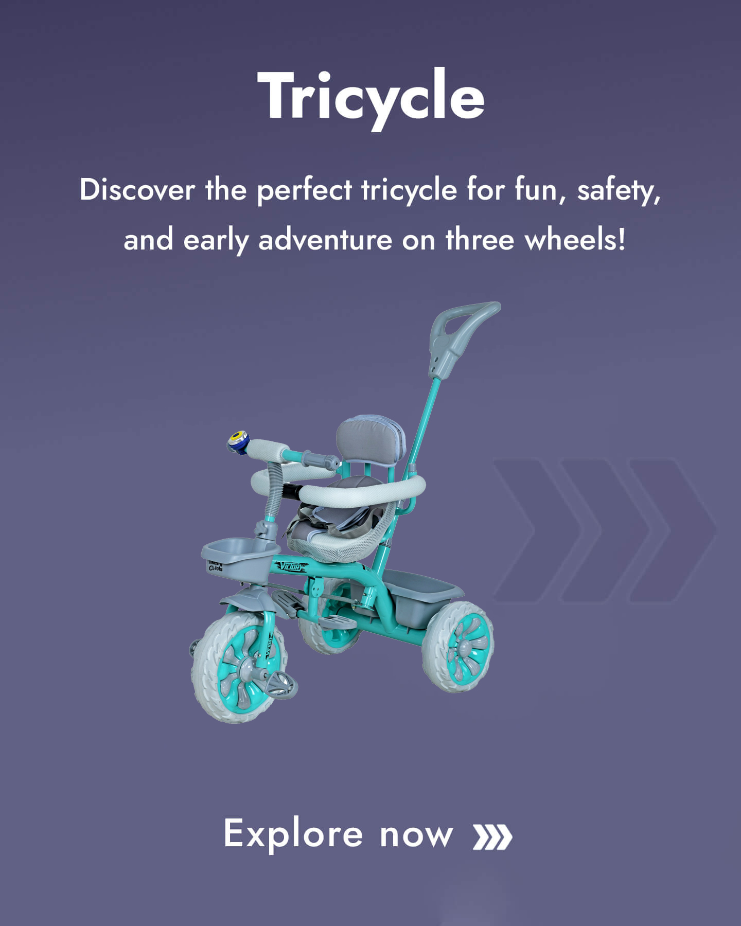 Kids Tricycles — Toddler Tricycle with Push Handle by Tripple Ess Toys