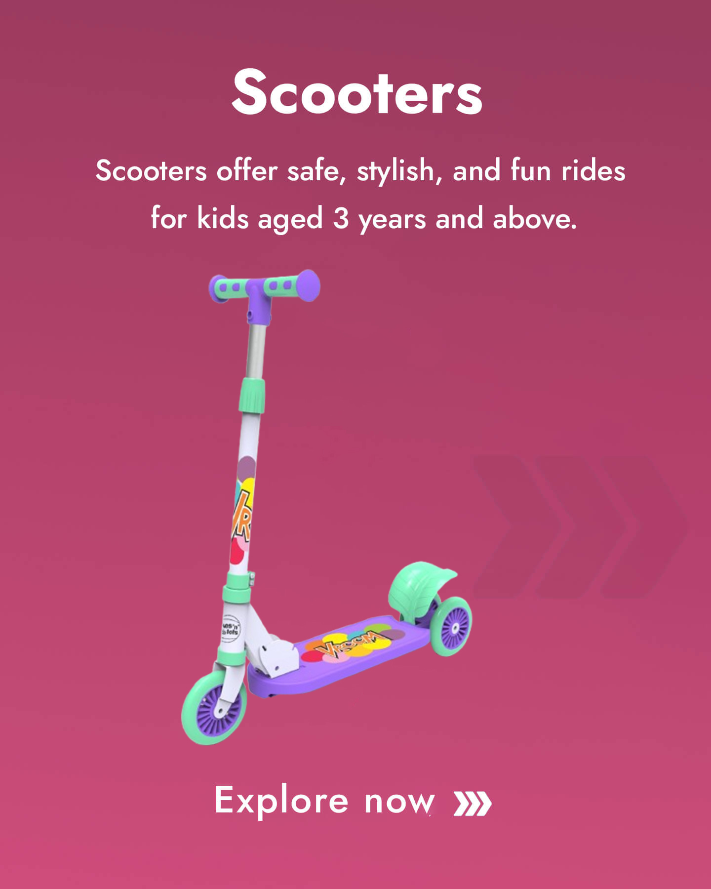 Kids 3 Wheel Kick Scooter — Adjustable Scooters by Tripple Ess Toys